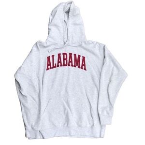 Russell Men's Heathered Gray Long Sleeve Alabama Drawstring Hoodie Size XL